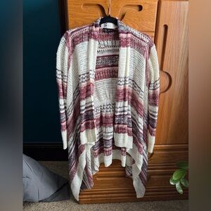 Striped Open-Front Cardigan Sweater